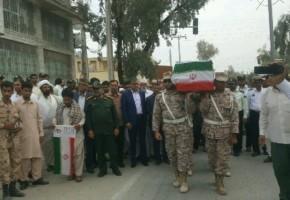 پیکرهای مطهر شهیدان حافظ امنیت در سراوان و زاهدان تشییع شد